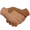 Handshake: Medium Skin Tone, Medium-Dark Skin Tone emoji on iPhone