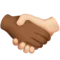 Handshake: Medium-Dark Skin Tone, Light Skin Tone emoji on iPhone