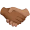 Handshake: Medium-Dark Skin Tone, Medium Skin Tone emoji on Apple iOS 16.4