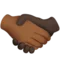 Handshake: Medium-Dark Skin Tone, Dark Skin Tone emoji on iPhone