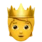 Person with Crown emoji on Apple iOS 16.4