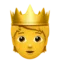Person with Crown emoji on Apple iOS 17.4