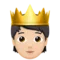 戴皇冠的人：浅肤色 iPhone 上的表情符号 (iOS 16.4)
