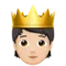 Person with Crown: Light Skin Tone emoji on iPhone