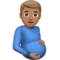 怀孕男子：中等肤色 iPhone 上的表情符号 (iOS 16.4)