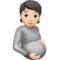孕妇：浅肤色 iPhone 上的表情符号 (iOS 16.4)