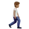Person Walking: Medium Skin Tone, Facing Right emoji on iPhone