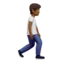 Person Walking: Medium-Dark Skin Tone, Facing Right emoji on iPhone