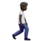 Person Walking: Dark Skin Tone, Facing Right emoji on iPhone