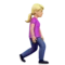 Woman Walking: Medium-Light Skin Tone, Facing Right emoji on iPhone
