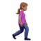 Woman Walking: Medium Skin Tone, Facing Right emoji on iPhone