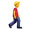 Homme qui marche : tourné vers la droite emoji sur Apple iOS 17.4