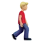 Man Walking: Medium-Light Skin Tone, Facing Right emoji on iPhone