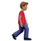 Man Walking: Medium Skin Tone, Facing Right emoji on iPhone