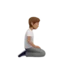 Person Kneeling: Medium Skin Tone, Facing Right emoji on iPhone