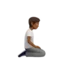 Person Kneeling: Medium-Dark Skin Tone, Facing Right emoji on iPhone