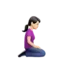 Woman Kneeling: Light Skin Tone, Facing Right emoji on iPhone