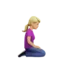 Woman Kneeling: Medium-Light Skin Tone, Facing Right emoji on iPhone
