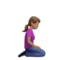 Woman Kneeling: Medium Skin Tone, Facing Right emoji on iPhone