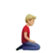 Man Kneeling: Medium-Light Skin Tone, Facing Right emoji on iPhone