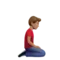 Man Kneeling: Medium Skin Tone, Facing Right emoji on iPhone