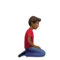 Man Kneeling: Medium-Dark Skin Tone, Facing Right emoji on iPhone