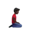 ️️ Man Kneeling: Dark Skin Tone, Facing Right emoji on Apple iOS 17.4