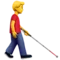 Man with White Cane: Facing Right emoji on iPhone