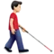 Man with White Cane: Light Skin Tone, Facing Right emoji on iPhone