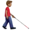 Man with White Cane: Medium Skin Tone, Facing Right emoji on iPhone