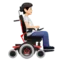 Person in Motorized Wheelchair: Light Skin Tone, Facing Right emoji on iPhone