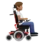 Person in Motorized Wheelchair: Medium Skin Tone, Facing Right emoji on iPhone