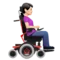 Woman in Motorized Wheelchair: Light Skin Tone, Facing Right emoji on iPhone