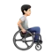 Person in Manual Wheelchair: Light Skin Tone, Facing Right emoji on iPhone