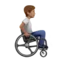 Person in Manual Wheelchair: Medium Skin Tone, Facing Right emoji on iPhone