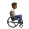 Person in Manual Wheelchair: Medium-Dark Skin Tone, Facing Right emoji on iPhone