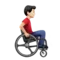 Man in Manual Wheelchair: Light Skin Tone, Facing Right emoji on iPhone
