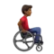 ️ Man in Manual Wheelchair: Medium-Dark Skin Tone, Facing Right emoji on Apple iOS 17.4