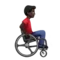 Man in Manual Wheelchair: Dark Skin Tone, Facing Right emoji on iPhone