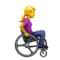 Woman in Manual Wheelchair: Facing Right emoji on iPhone
