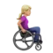 Woman in Manual Wheelchair: Medium-Light Skin Tone, Facing Right emoji on iPhone