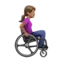 ️ Woman in Manual Wheelchair: Medium Skin Tone, Facing Right emoji on Apple iOS 17.4