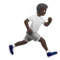 Person Running: Dark Skin Tone, Facing Right emoji on iPhone