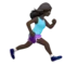 Woman Running: Dark Skin Tone, Facing Right emoji on iPhone