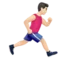 Man Running: Light Skin Tone, Facing Right emoji on iPhone