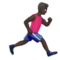 Man Running: Dark Skin Tone, Facing Right emoji on iPhone