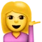 Persoană care dă cu mâna emoji pe Apple iOS 9.1