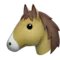 Hesteansigt emoji på iPhone