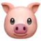 猪脸 iPhone 上的表情符号 (iOS 10.3)