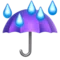 Paraply med regndråber emoji på iPhone